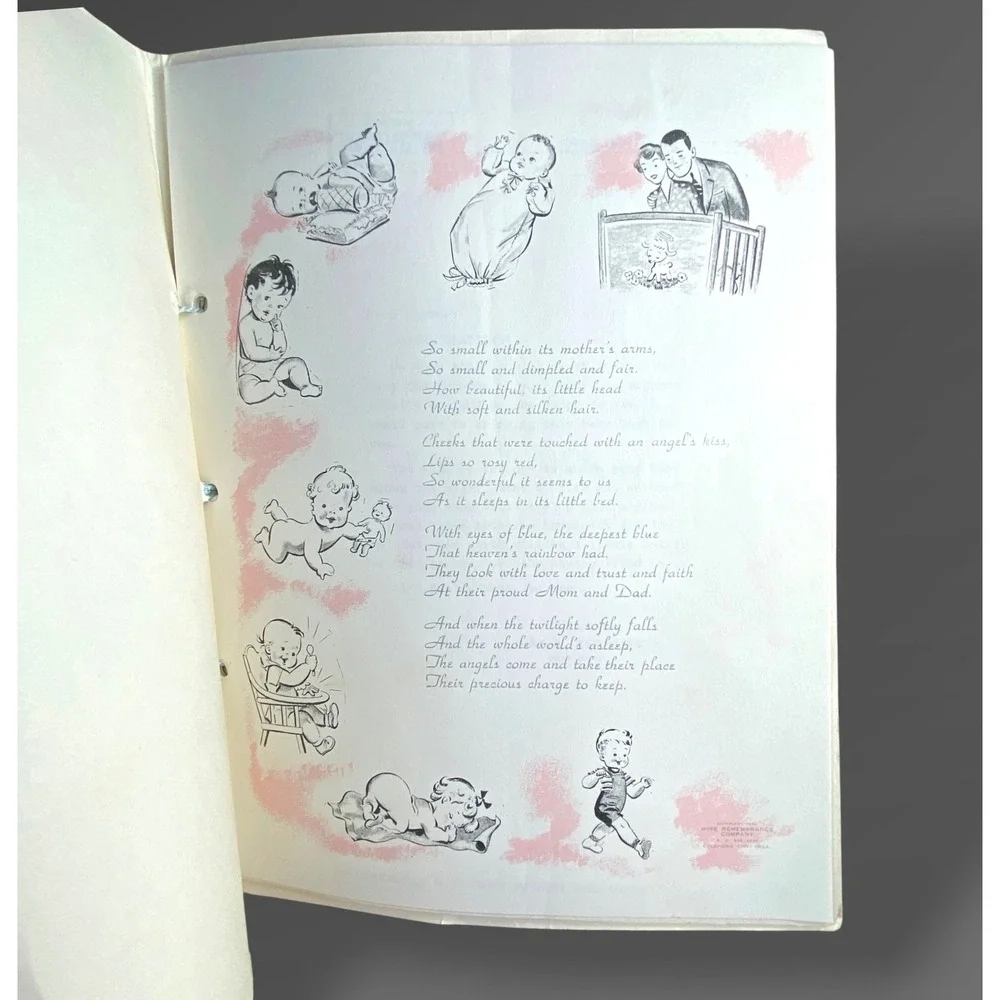 Baby's Own Memory Book 1950s MCM Unused Record Album Nursery Ephemera